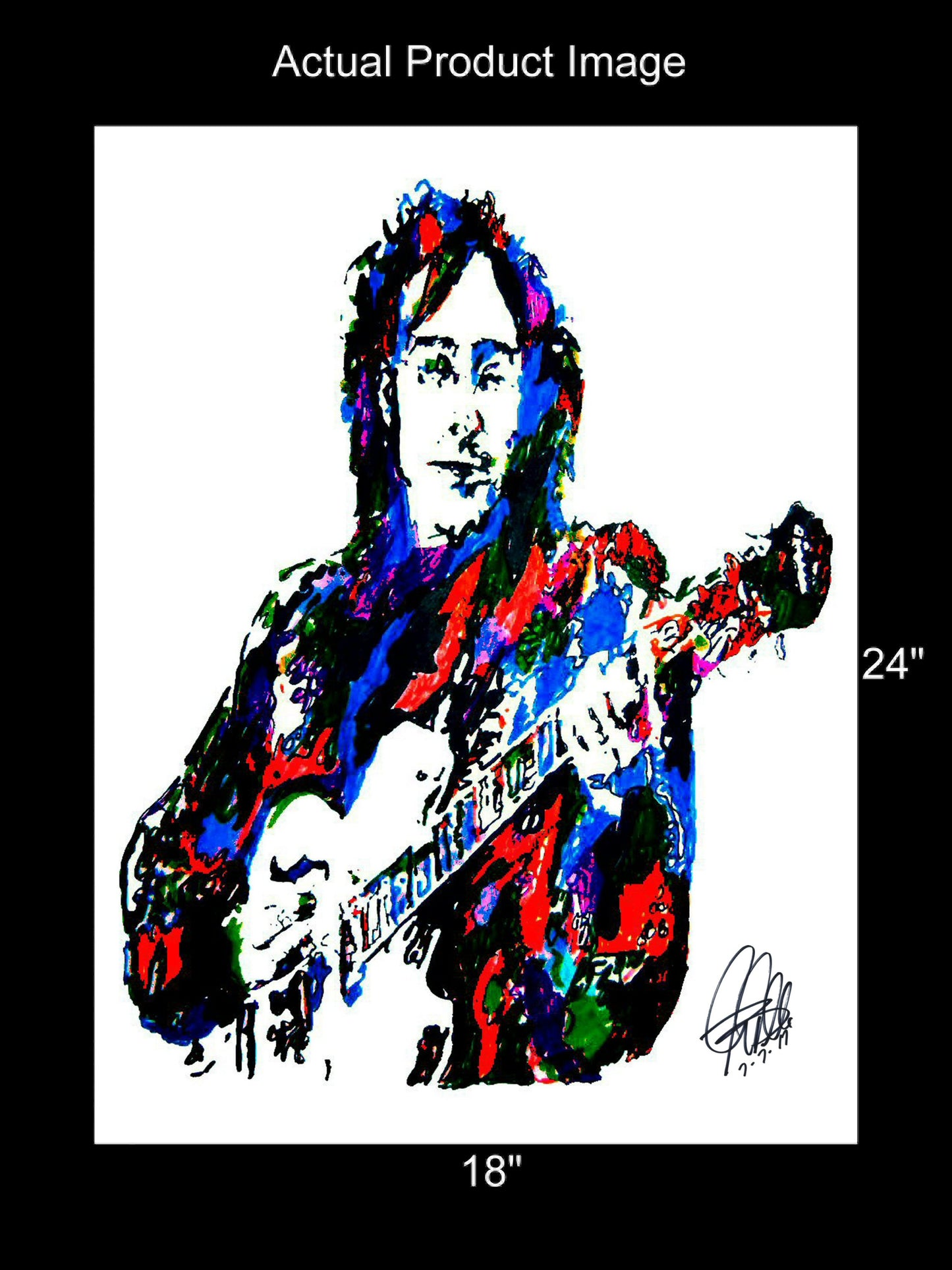 John Lennon The Beatles Singer Guitar Music Print Poster Wall Art 18x24