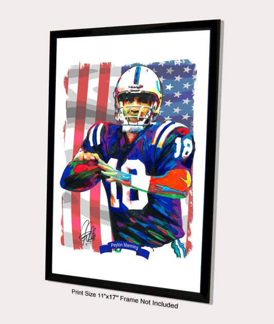 Peyton Manning Indianapolis Colts Football Poster Print Wall Art 11x17