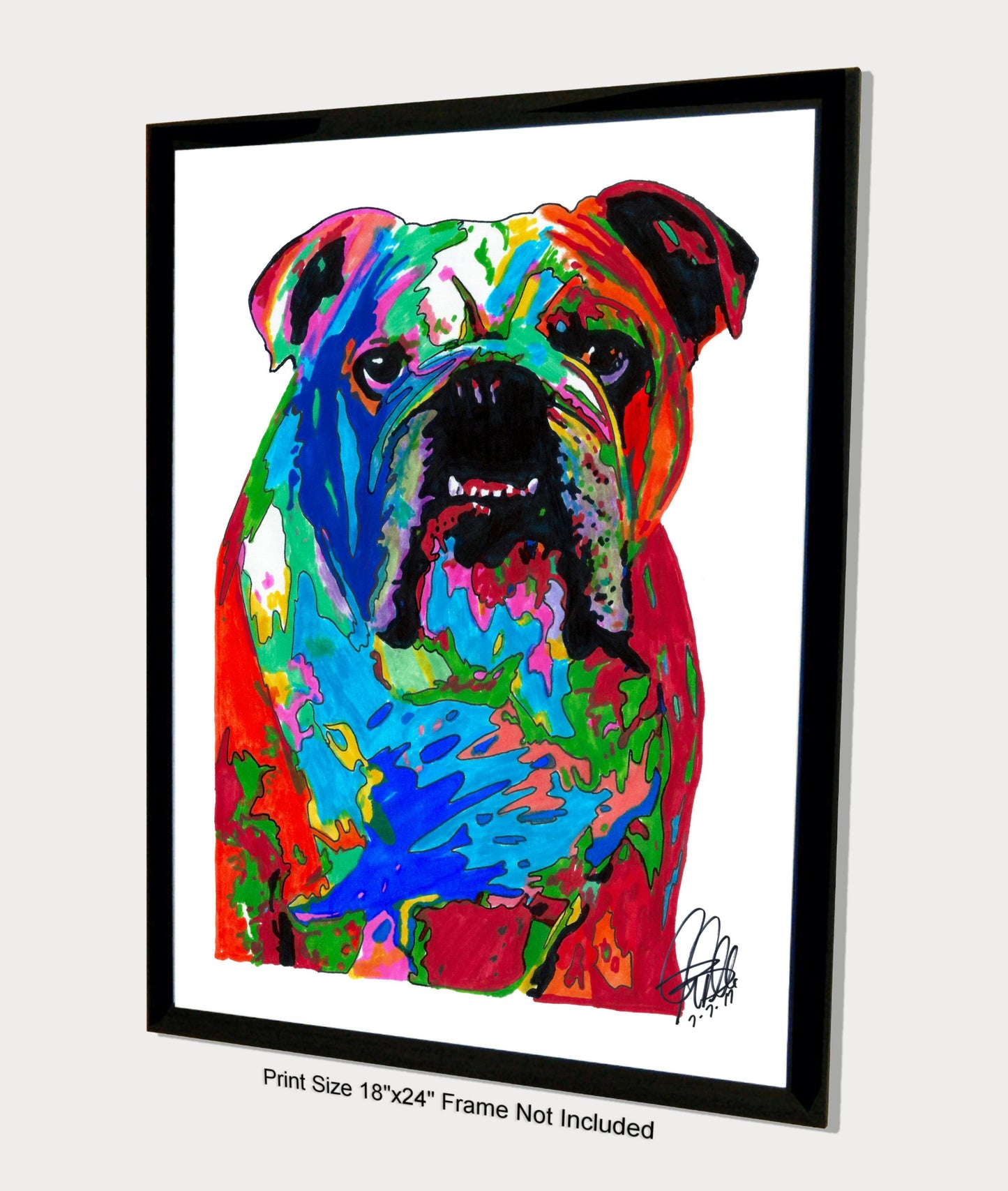 English Bulldog Pet Dog Poster Print Wall Art 18x24