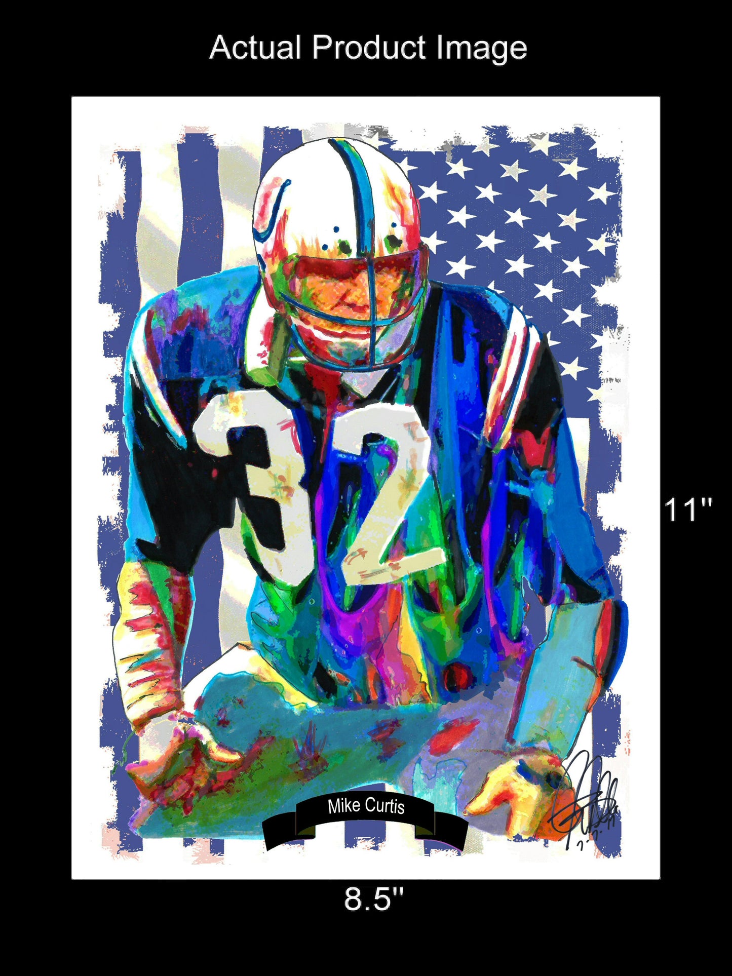 Mike Curtis Baltimore Colts MLB Football Poster Print Wall Art 8.5x11