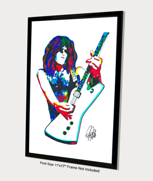 Paul Stanley Kiss Guitar Rock Music Poster Print Wall Art 11x17