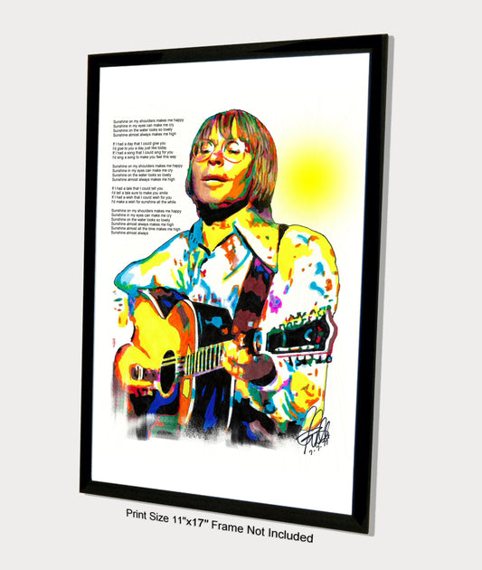 John Denver Sunshine on My Shoulders Singer Music Poster Print Wall Art 11x17