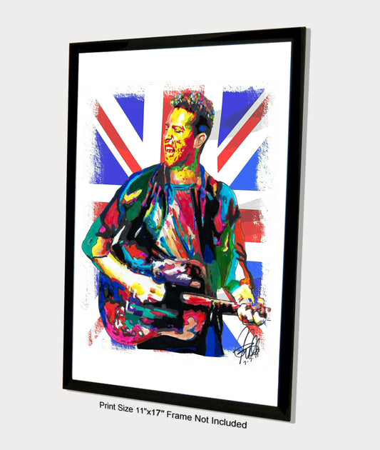 Chris Martin Coldplay Singer Guitar Indie Rock Music Poster Print Wall 11x17