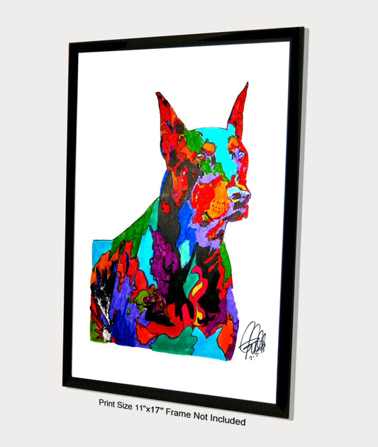 Doberman Pinscher Pet Guard Dog Poster Print Wall Art 11x17