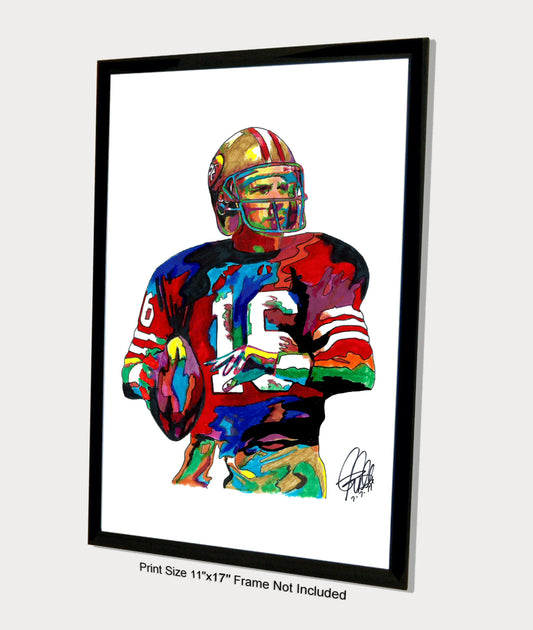 Joe Montana San Francisco 49ers QB Football Poster Print Wall Art 11x17