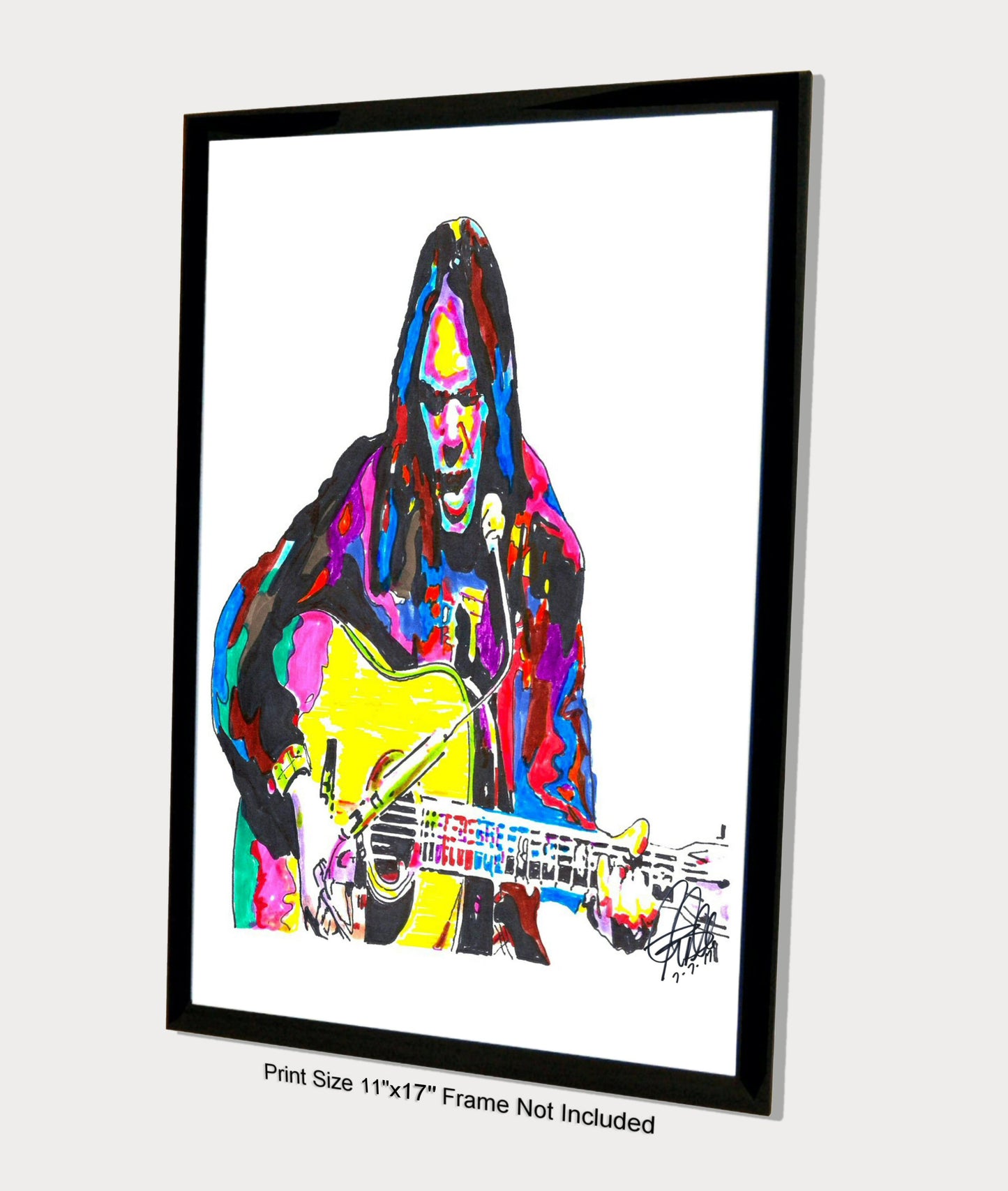 Neil Young CSNY Guitar Folk Rock Music Poster Print Wall Art 11x17