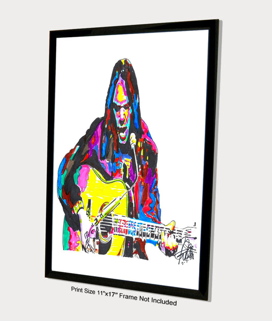 Neil Young CSNY Guitar Folk Rock Music Poster Print Wall Art 11x17