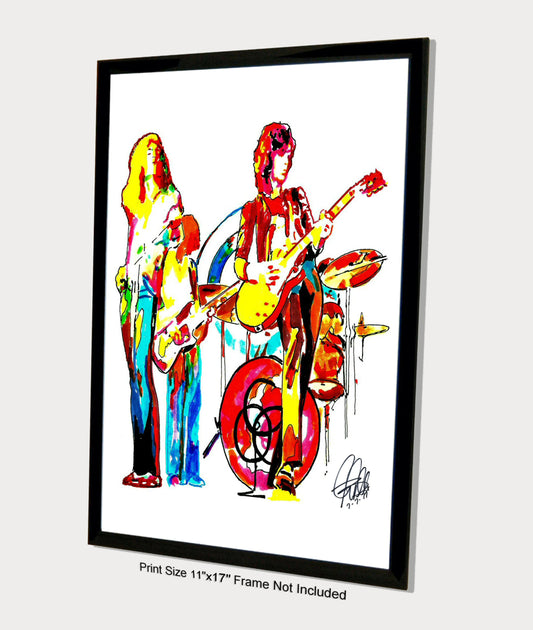 Led Zeppelin Guitar Hard Rock Music Poster Print Wall Art 11x17