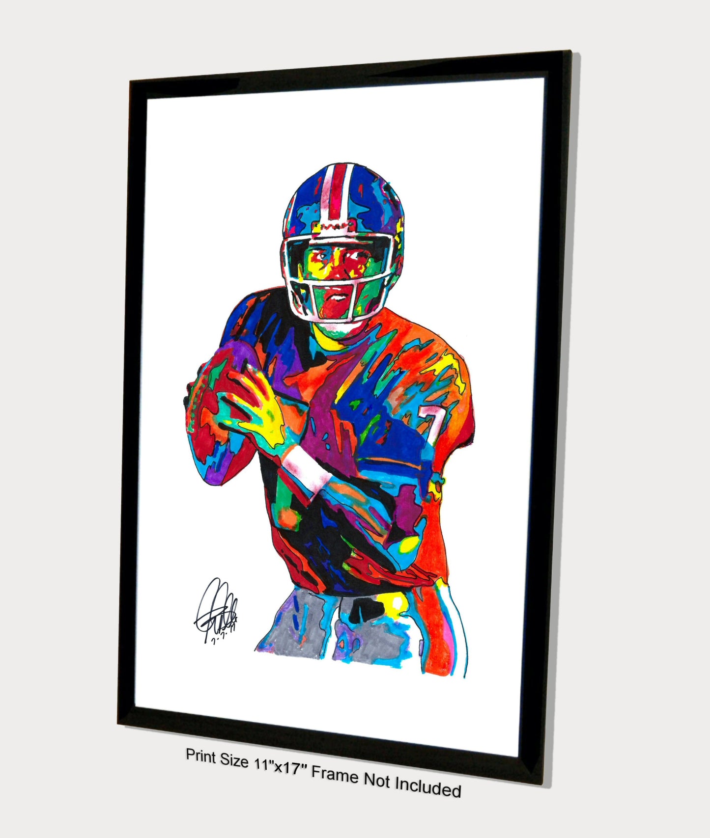 John Elway Denver Broncos QB Football Sports Poster Print Wall Art 11x17