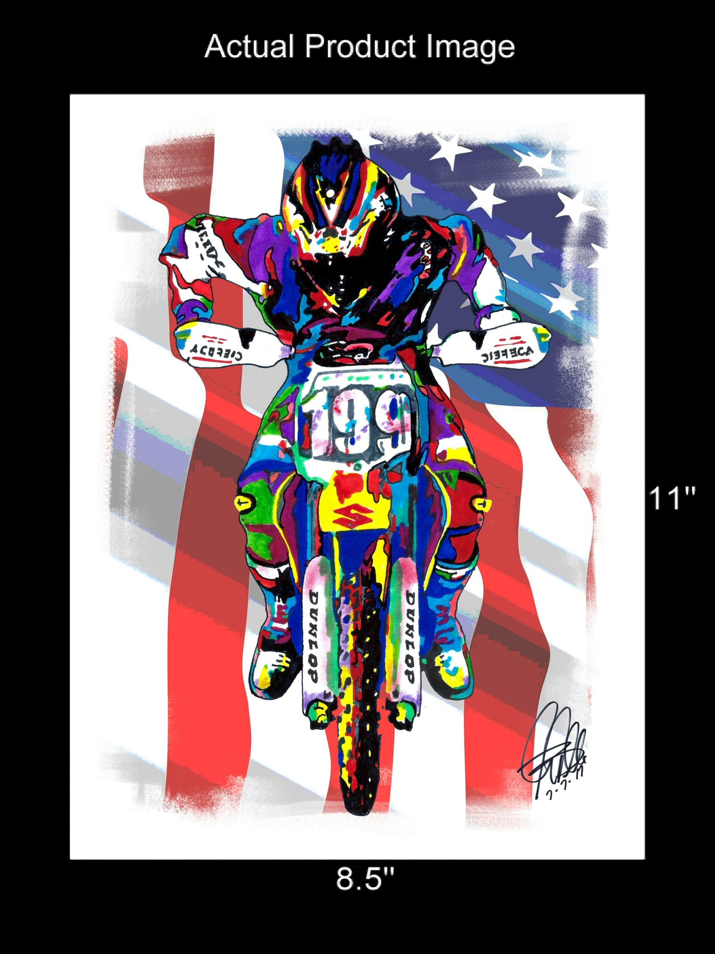 Travis Pastrana Freestyle Dirt Bike Motorcycle Poster Print Wall Art 8.5x11