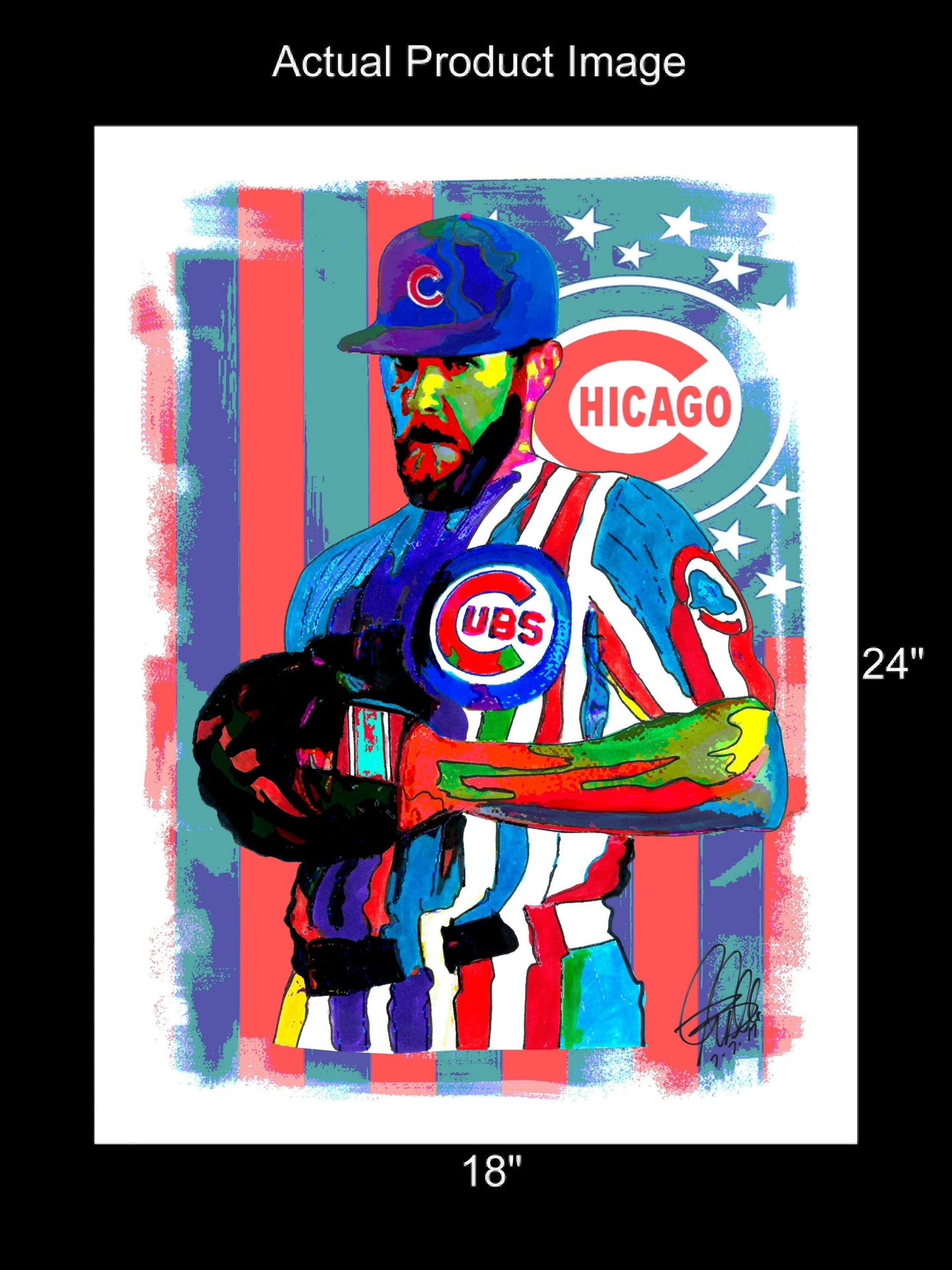 Jake Arrieta Chicago Cubs MLB Baseball Sports Print Poster Wall Art 18x24