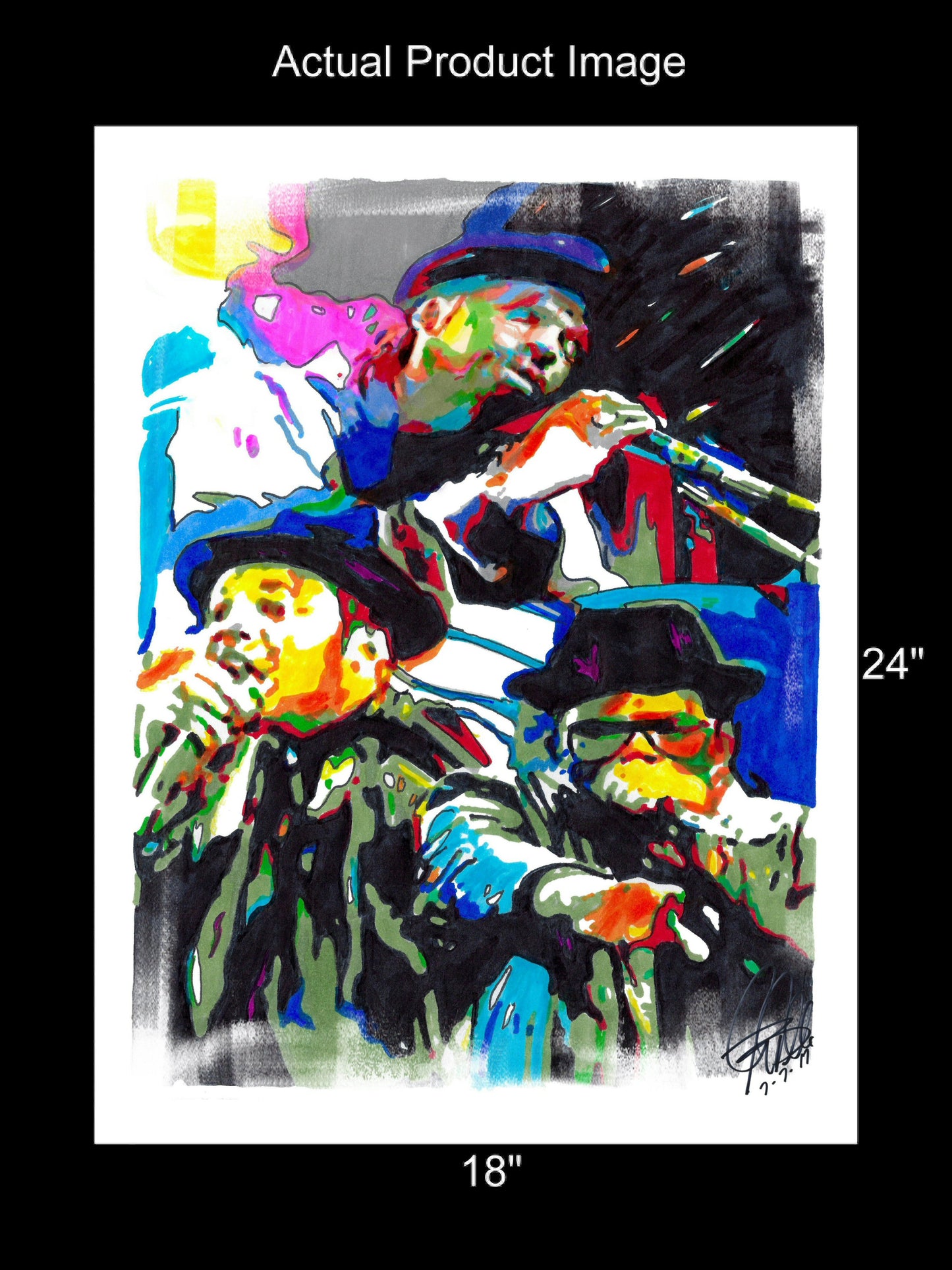 Run DMC Hip Hop Rap Rock Music Poster Print Wall Art 18x24