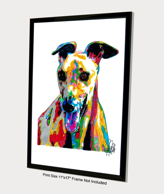 Greyhound Sighthound Race Dog Print Poster Wall Art 11x17