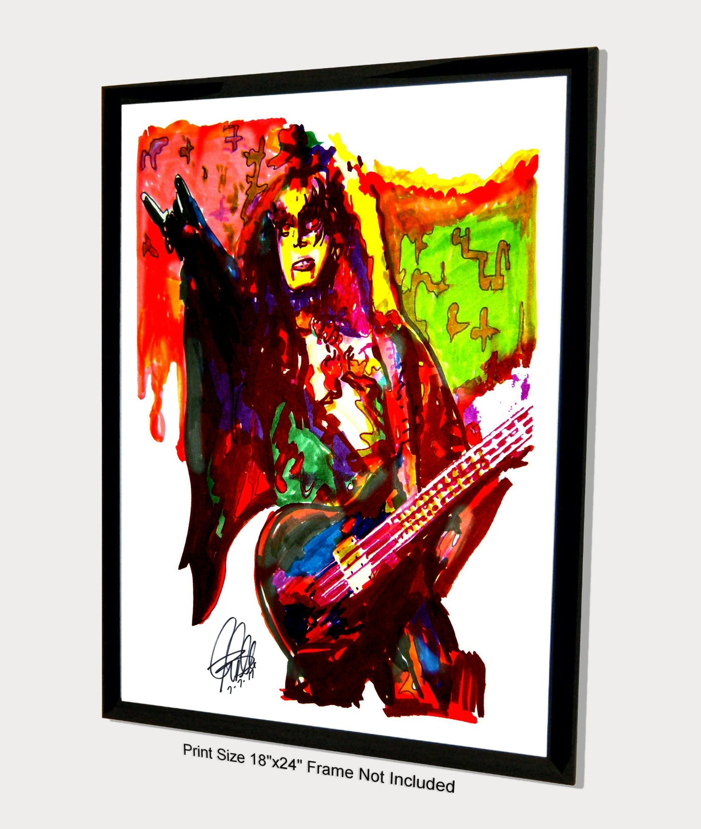 Gene Simmons Kiss Singer Bass Hard Rock Music Poster Print Wall Art 18x24