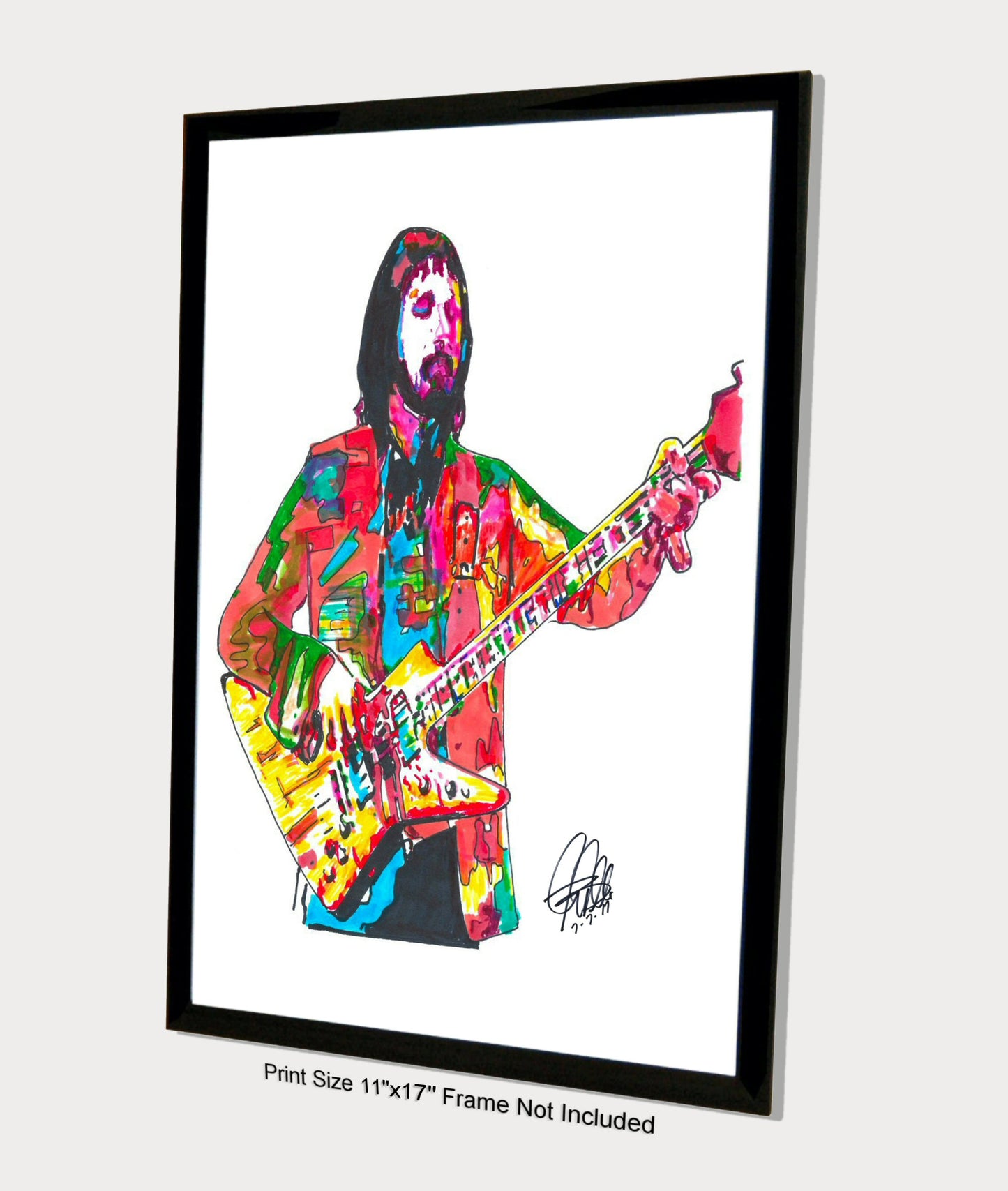 John Entwistle The Who Bass Guitar Rock Music Poster Print Wall Art 11x17