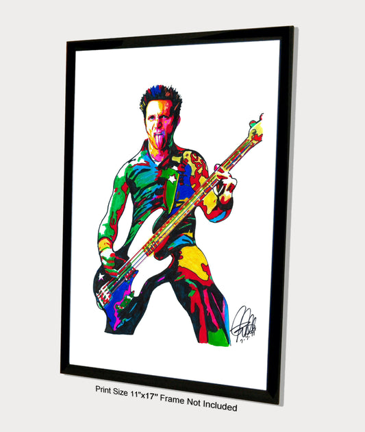 Mike Dirnt Green Day Bass Guitar Punk Rock Music Poster Print Wall Art 11x17