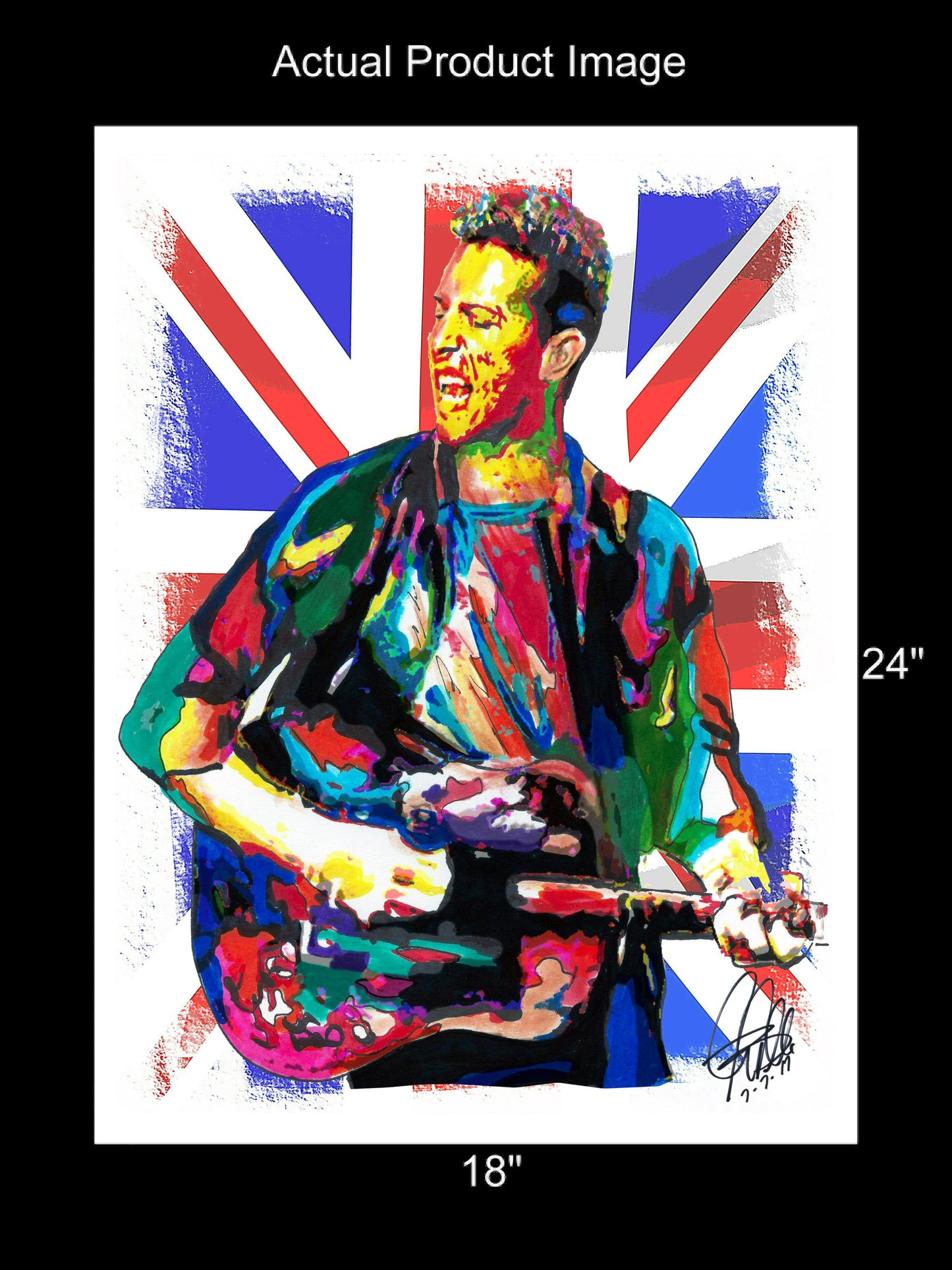 Chris Martin Coldplay Singer Guitar Indie Rock Music Poster Print Wall 18x24