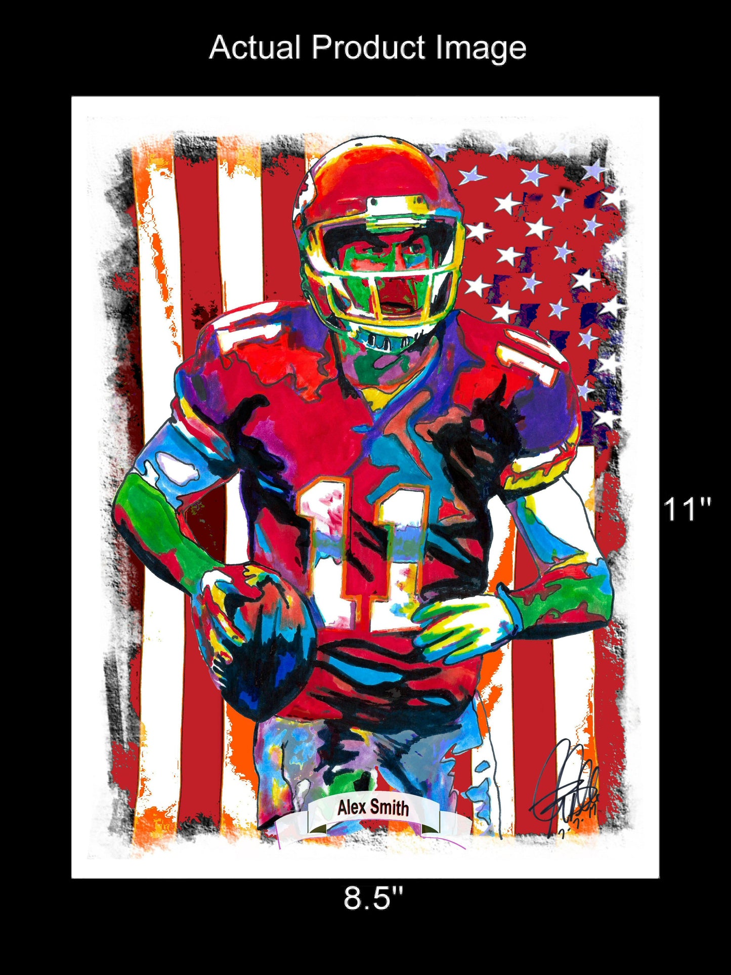 Alex Smith Kansas City Chiefs Football Sports Poster Print Wall Art 8.5x11