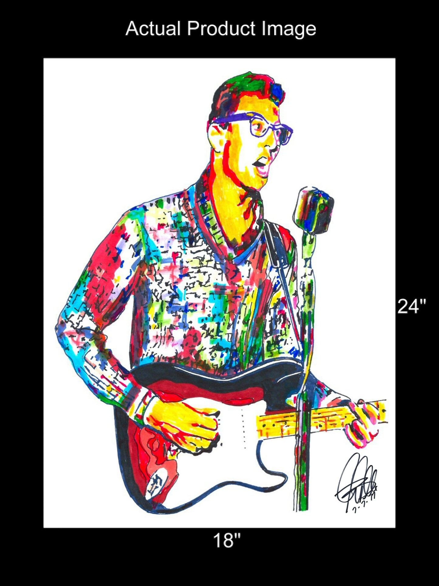 Buddy Holly Rock and Roll Music Print Poster Wall Art 18x24