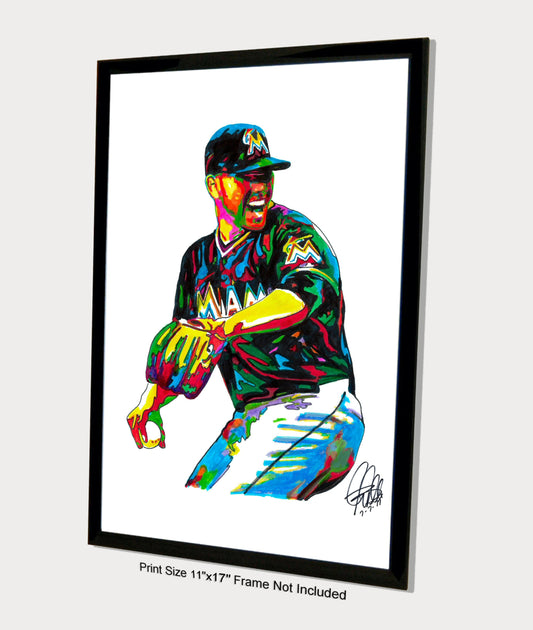 Jose Fernandez Miami Marlins Baseball Sports Poster Print Wall Art 11x17