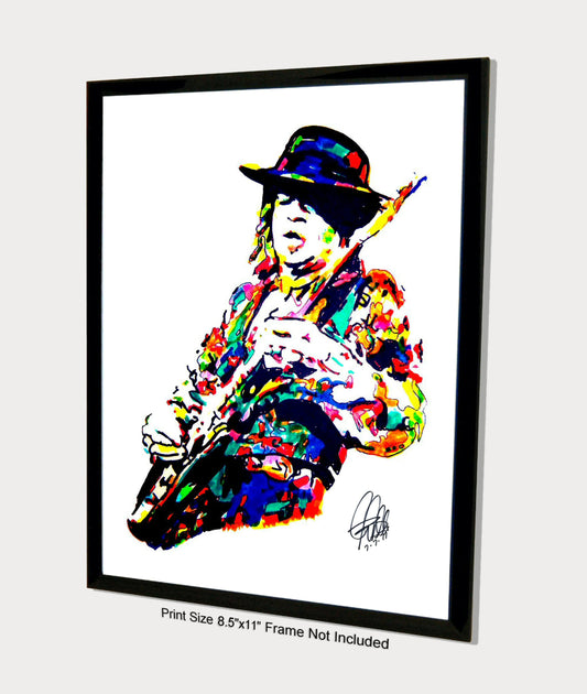 Stevie Ray Vaughan SRV Electric Blues Music Poster Print Wall Art 8.5x11