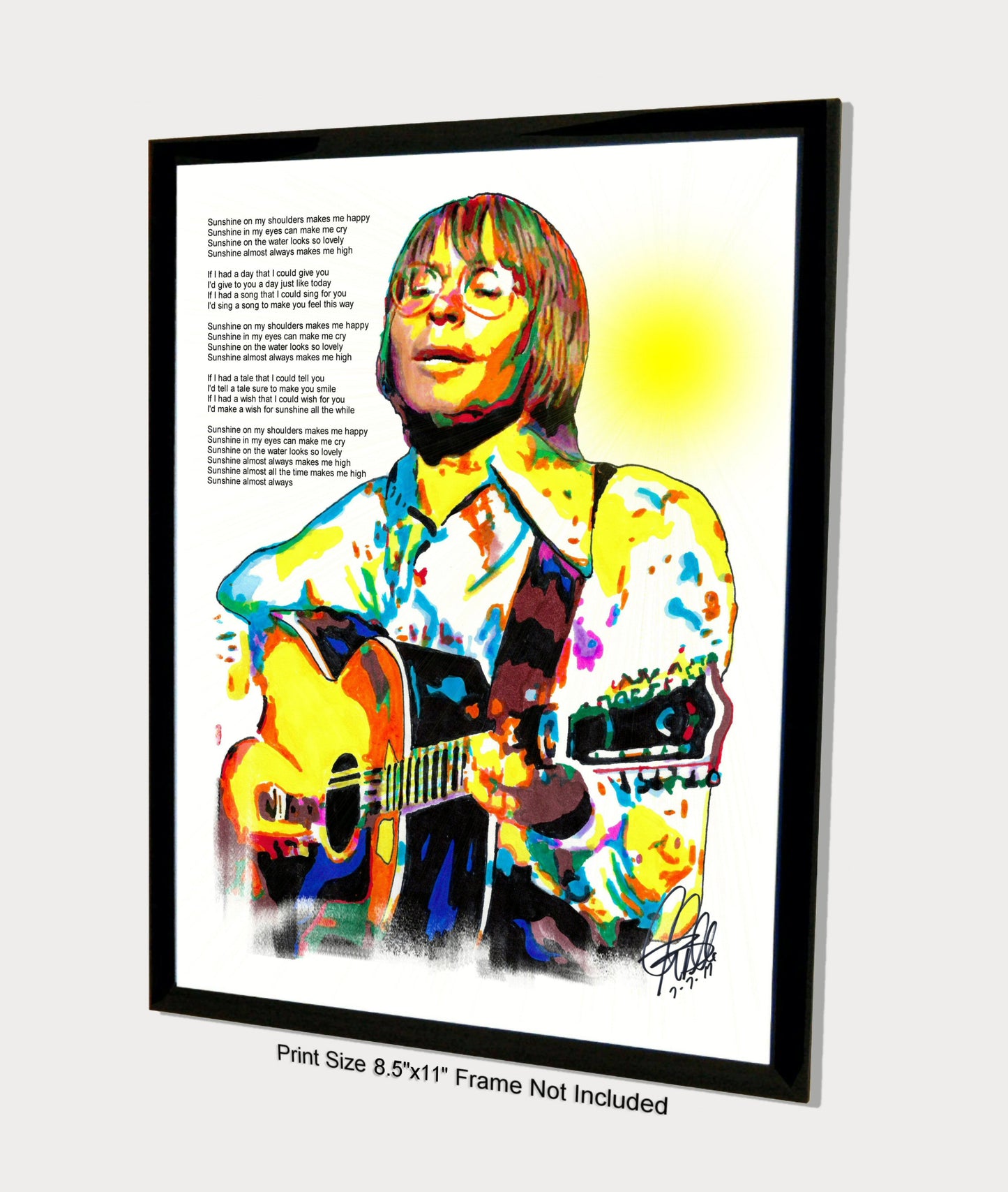 John Denver Sunshine on My Shoulders Singer Music Poster Print Wall Art 8.5x11