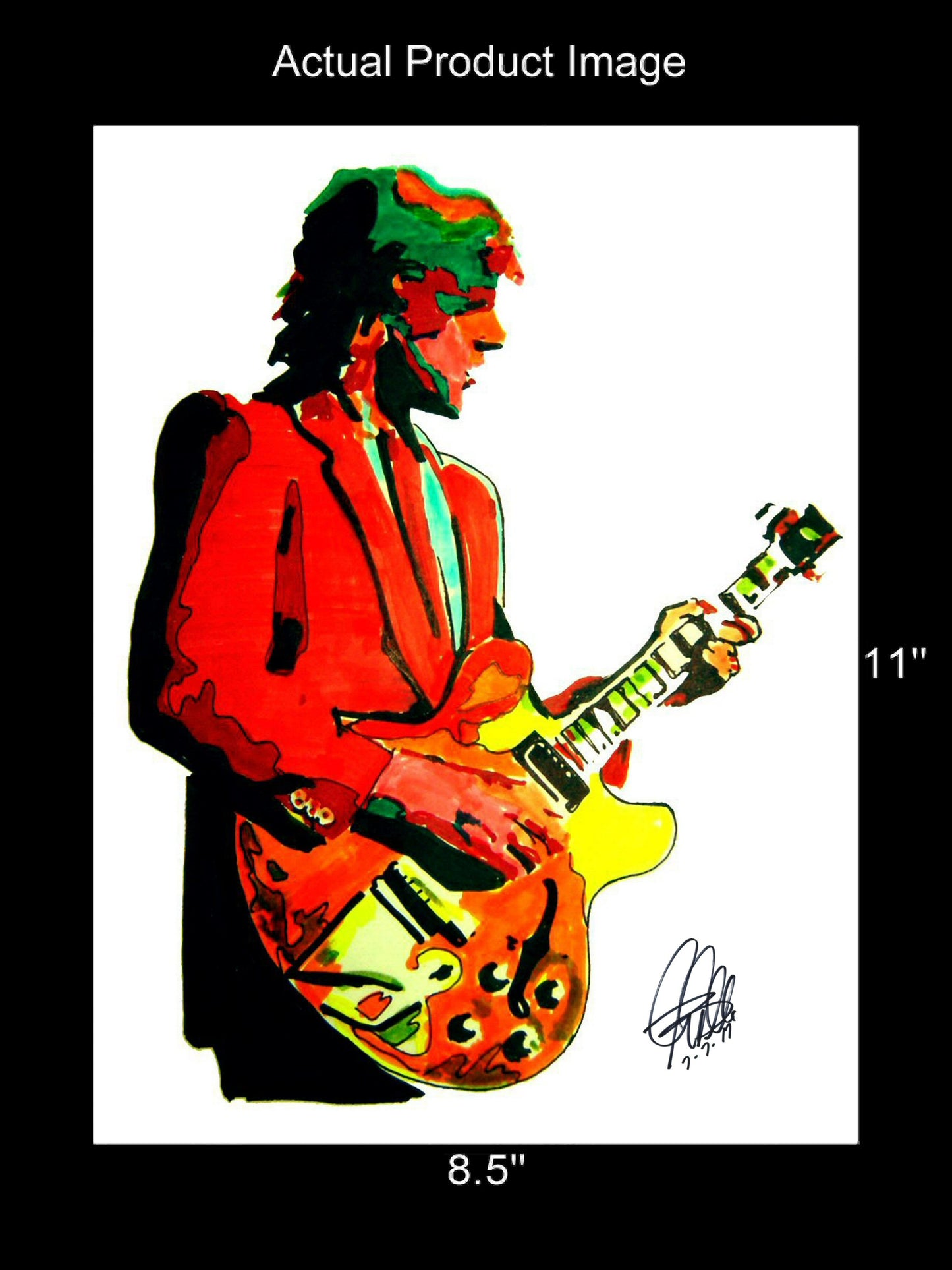 Alex Lifeson Rush Guitar Hard Rock Music Poster Print Wall Art 8.5x11