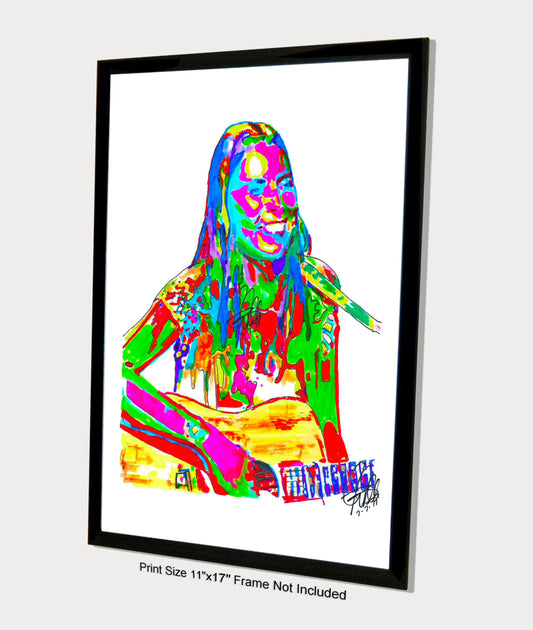 Joni Mitchell Singer Jazz Folk Rock Music Poster Print Wall Art 11x17