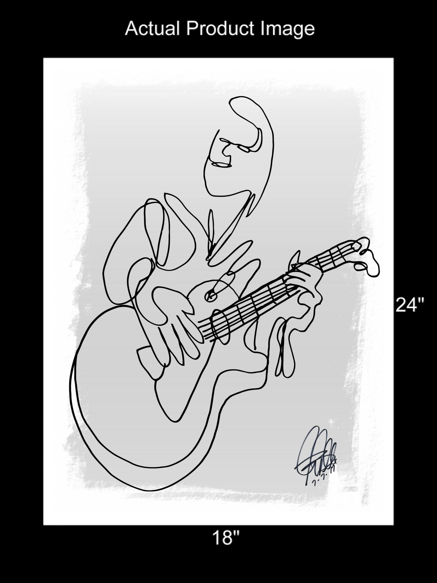 Jazz Guitar Player Music Poster Print Wall Art 18x24