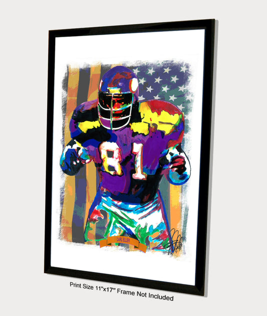 Carl Eller Minnesota Vikings Football Print Poster Wall Art 11x17