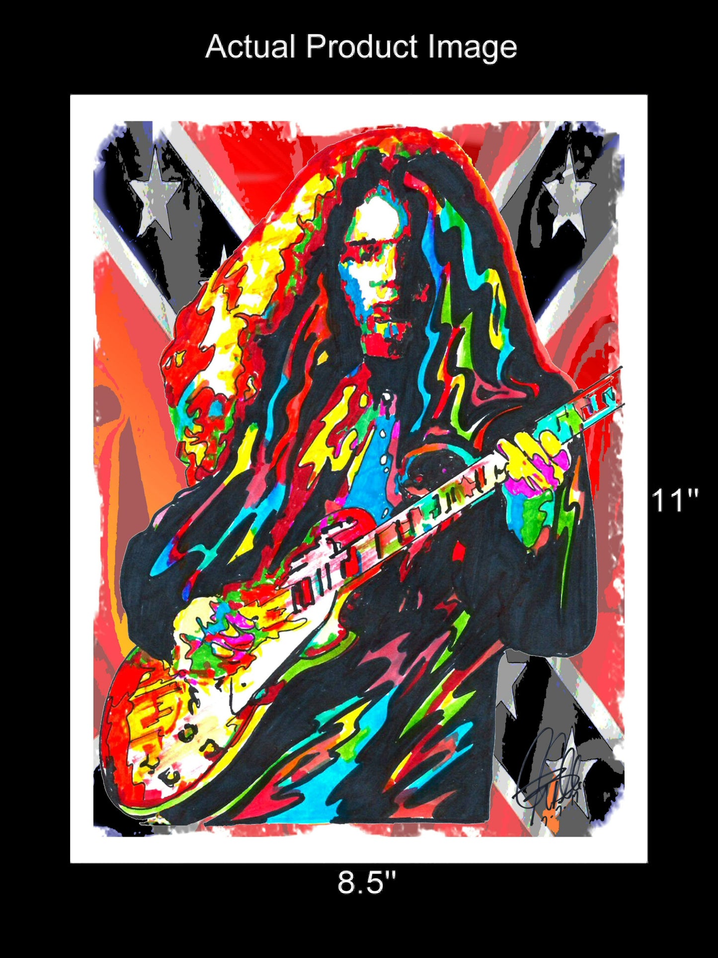 Gary Rossington Lynyrd Skynyrd Guitar Rock Music Poster Print Wall Art 8.5x11