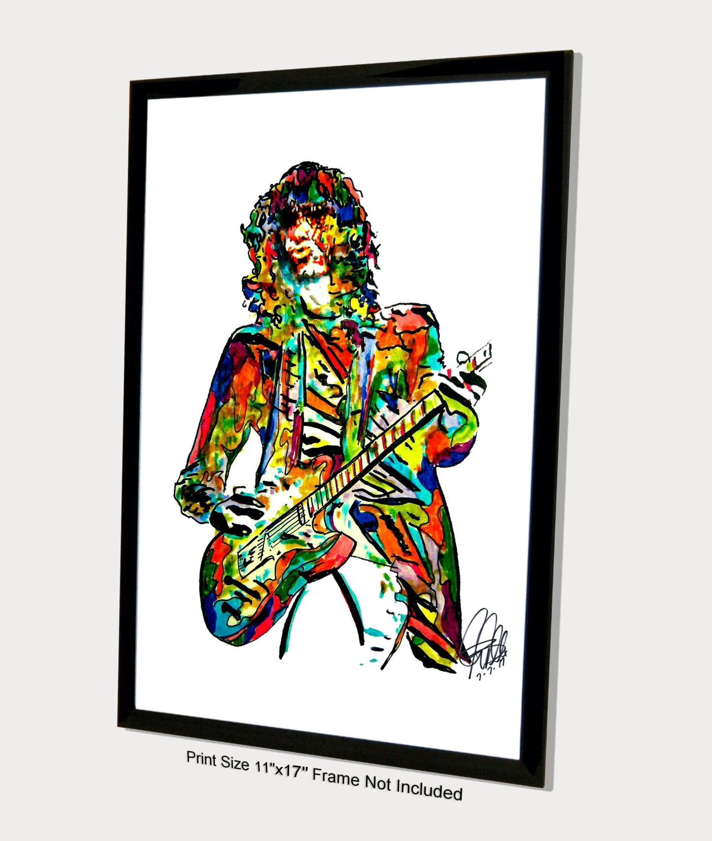 Jimmy Page Led Zeppelin Guitar Music Poster Print Wall Art 11x17