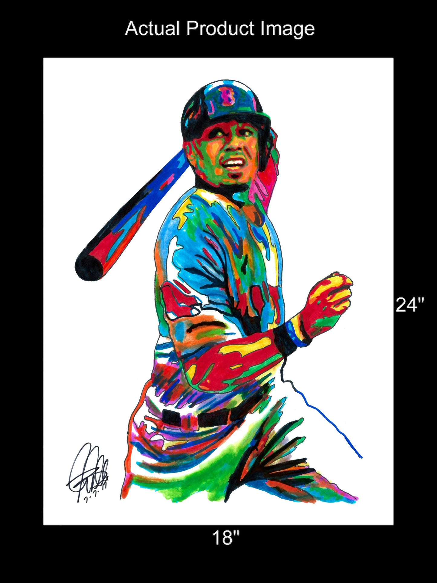 Mookie Betts Boston Red Sox Baseball Sports Poster Print Wall Art 18x24