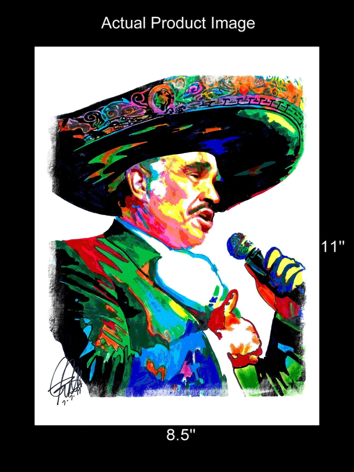 Vicente Fernandez Singer Mexican Music Print Poster Wall Art 8.5x11