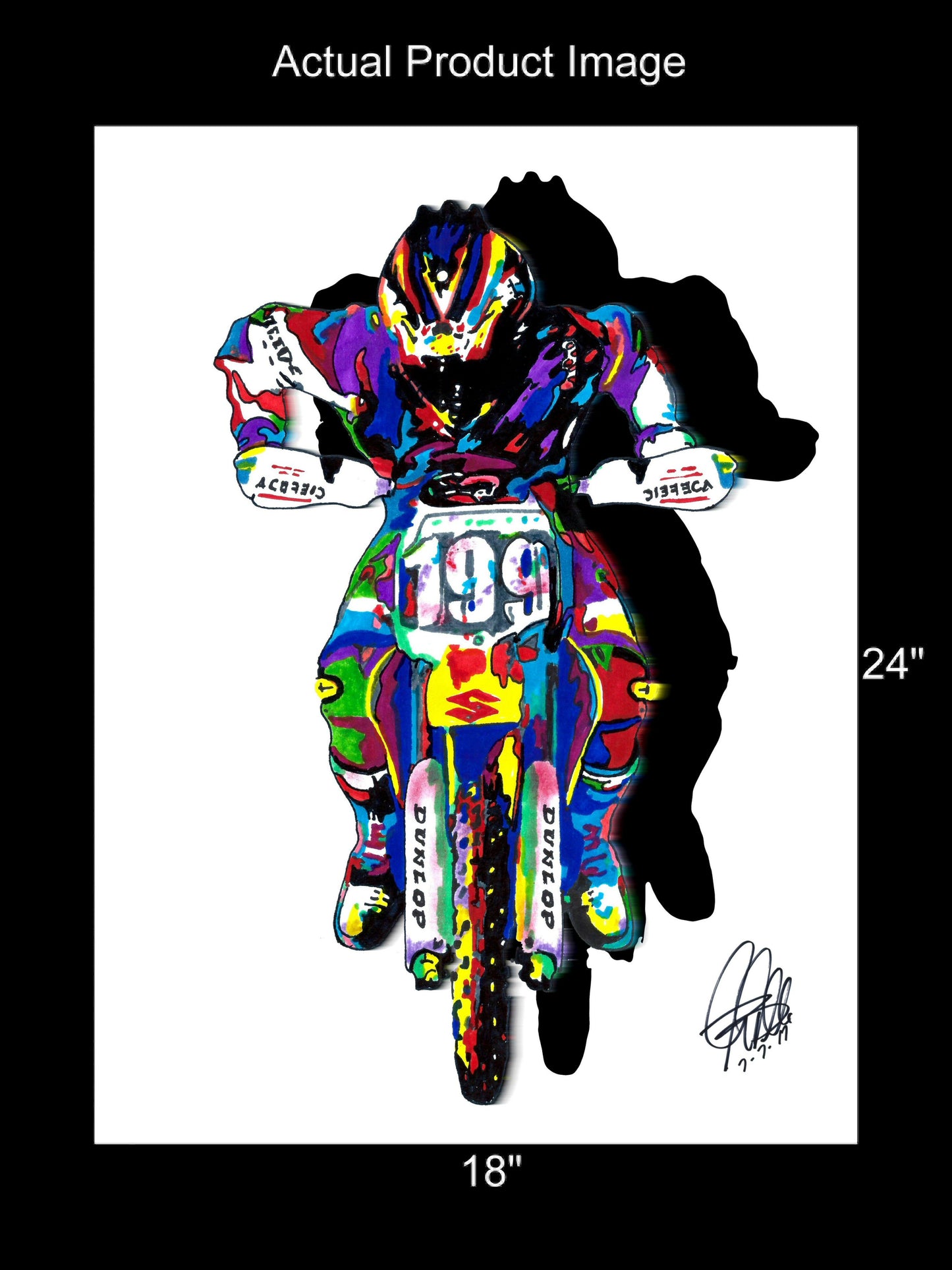 Travis Pastrana Motocross Freestyle Dirt Bike Poster Print Wall Art 18x24