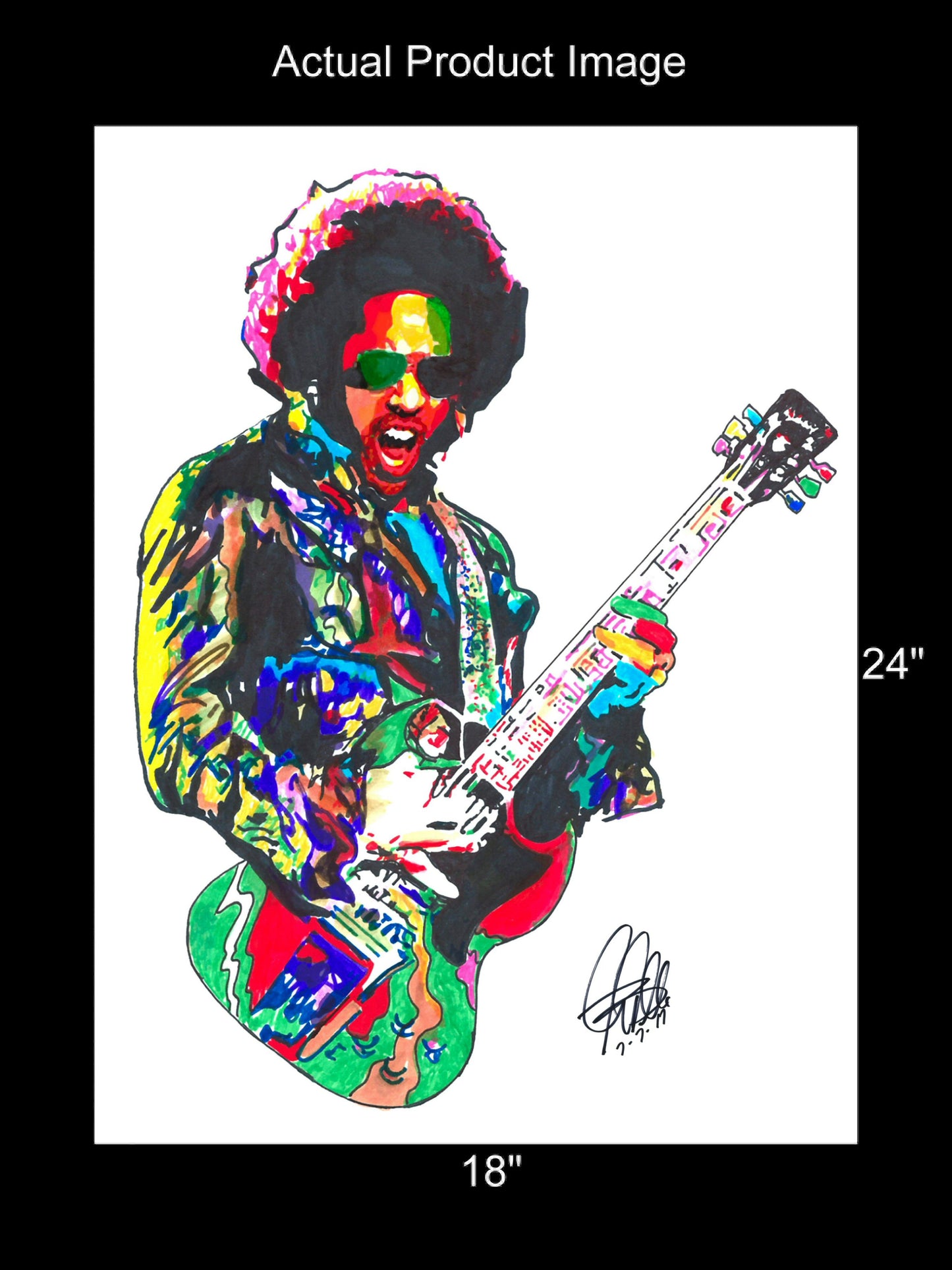 Lenny Kravitz Singer Guitar Rock Music Poster Print Wall Art 18x24