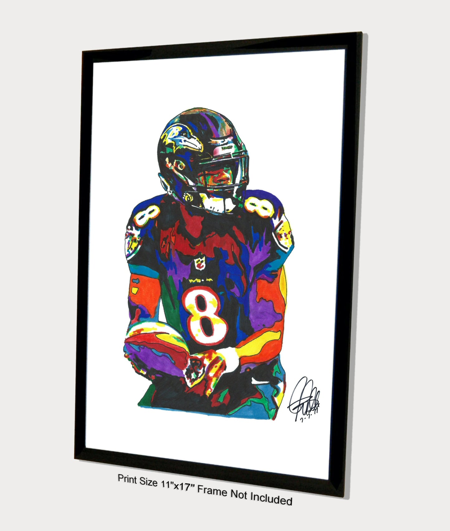 Lamar Jackson Baltimore Ravens Football Print Poster Wall Art 11x17