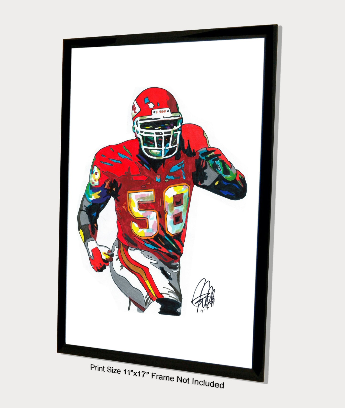 Derrick Thomas Kansas City Chiefs Football Poster Print Wall Art 11x17