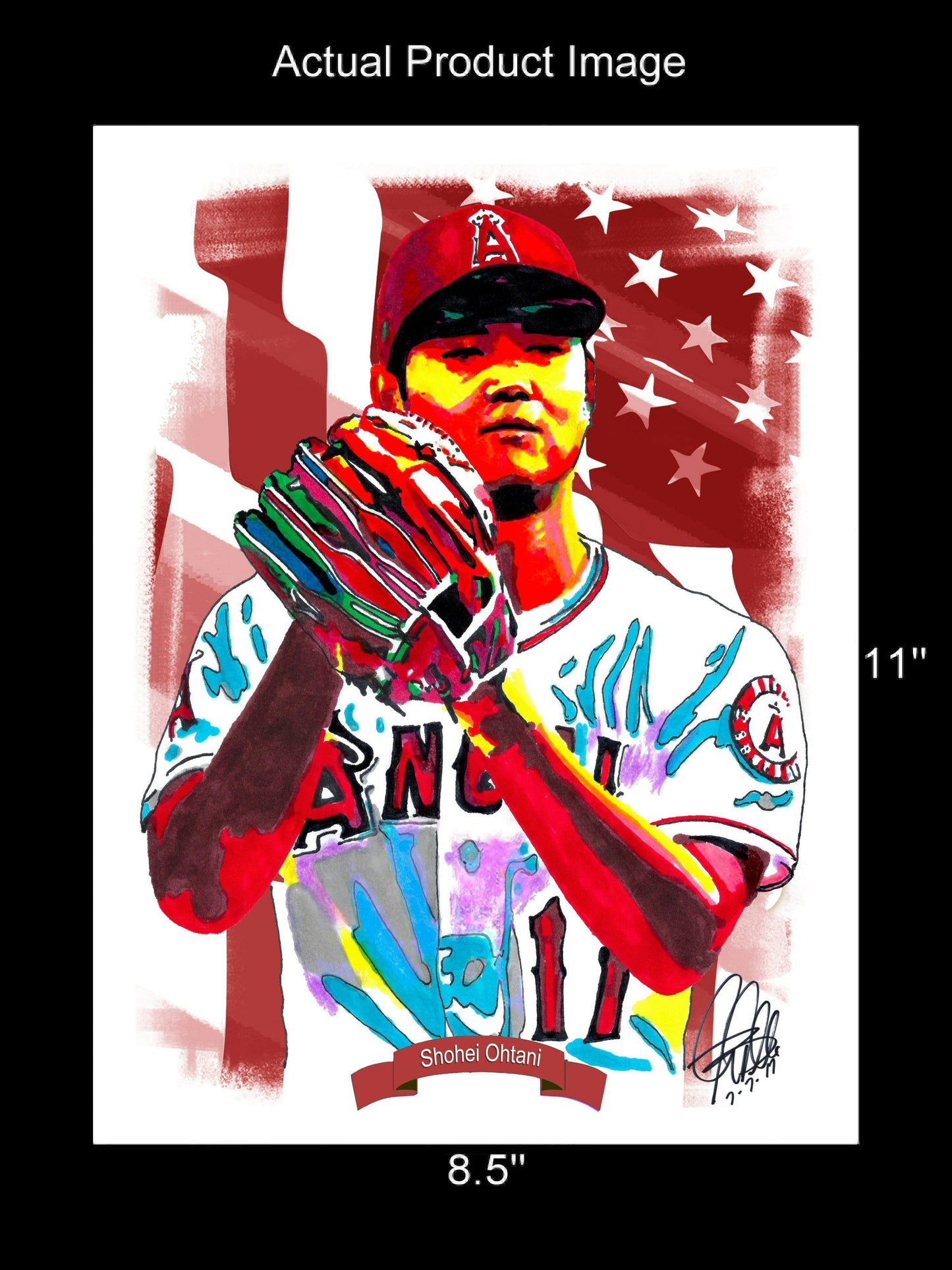 Shohei Ohtani Los Angeles Angels Baseball Sports Poster Print Wall Art 8.5x11