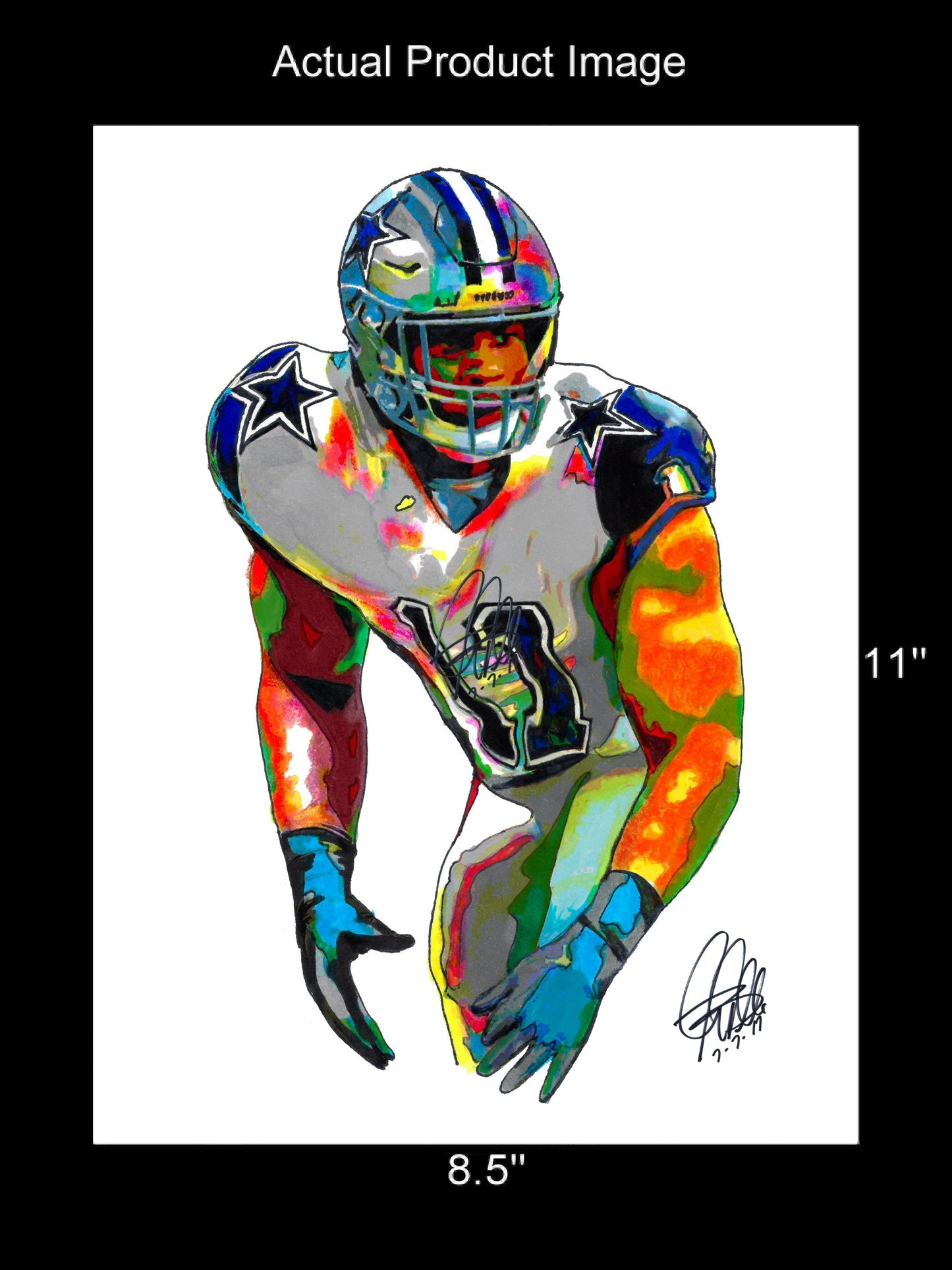 Micah Parsons Dallas Cowboys LB Football Sports Print Poster Wall Art 8.5x11