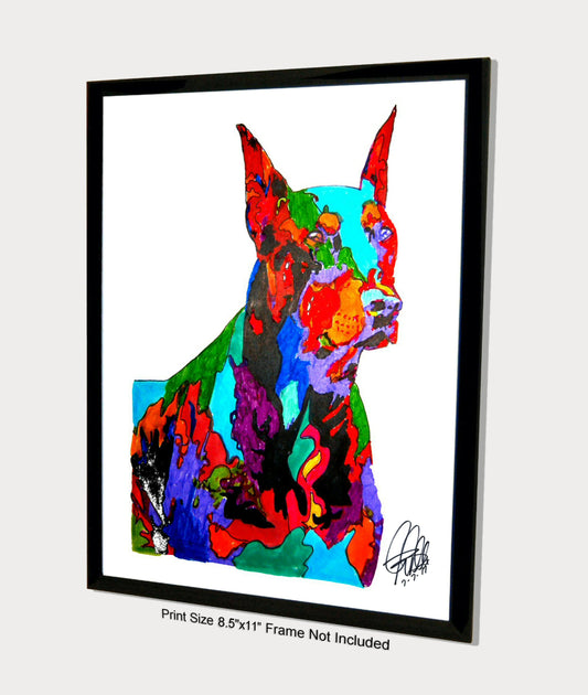 Doberman Pinscher Pet Guard Dog Poster Print Wall Art 8.5x11