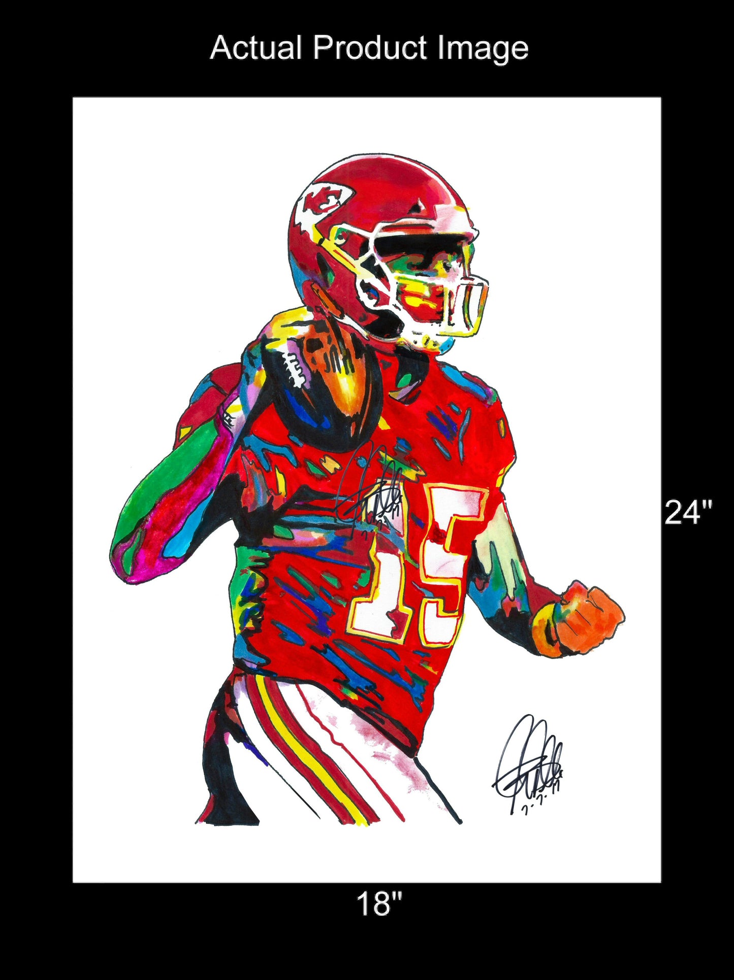 Patrick Mahomes Kansas City Chiefs Football Sports Poster Print Wall Art 18x24