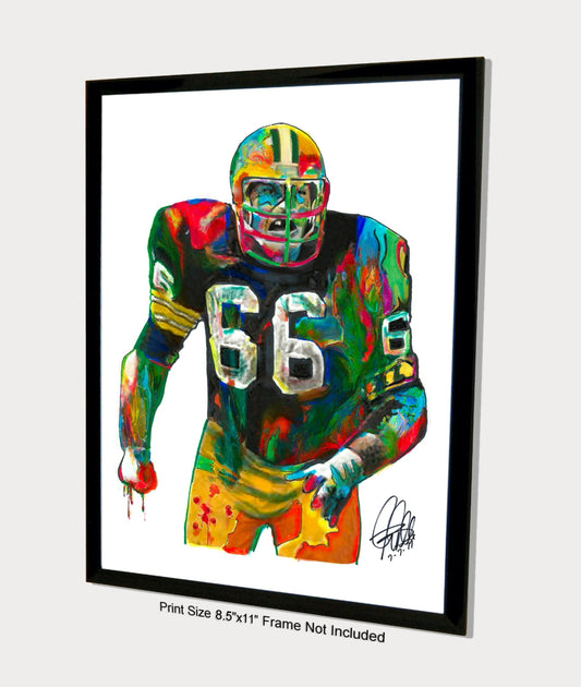 Ray Nitschke Green Bay Packers Linebacker Football Poster Print Wall Art 8.5x11