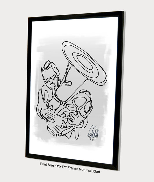 Tuba Player Classical Music Poster Print Wall Art 11x17