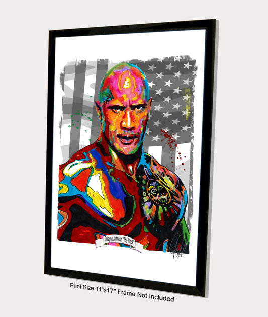 The Rock Dwayne Johnson Wrestler Poster Print Wall Art 11x17