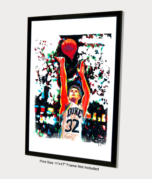 The Shot Duke Kentucky Christian Laettner Basketball Print Wall Art 11x17