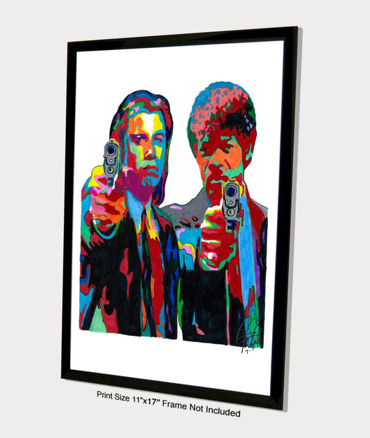 Pulp Fiction Travolta Samuel L Jackson Crime Movie Print Poster Wall Art 11x17