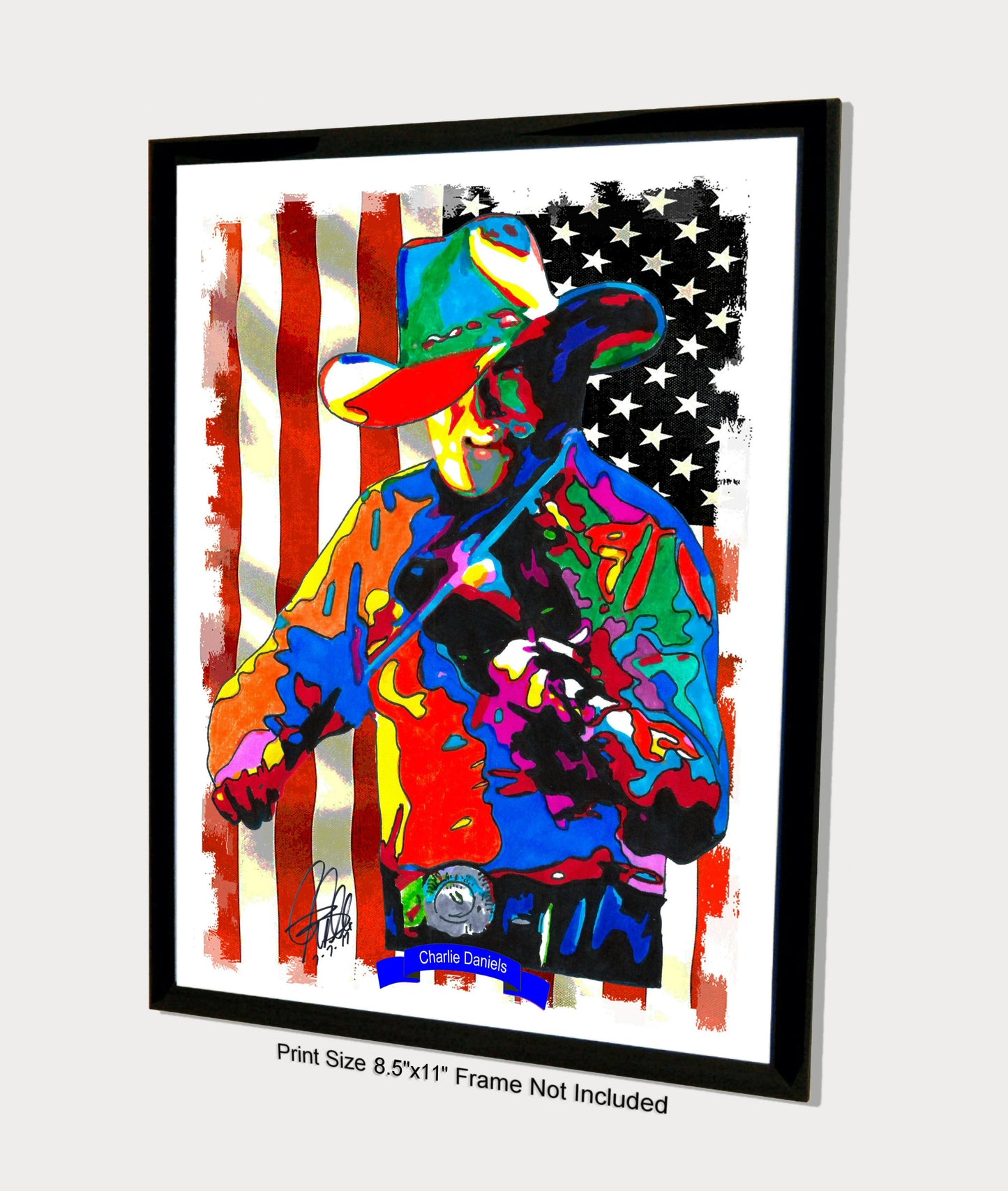 Charlie Daniels Singer Fiddle Country Rock Music Poster Print Wall Art 8.5x11