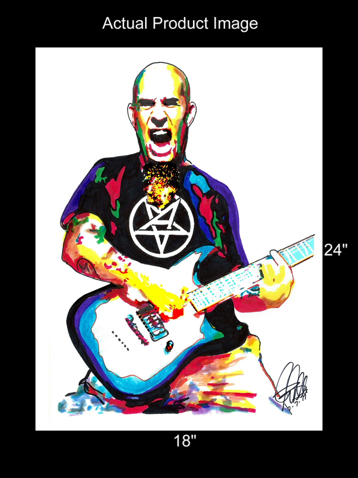 Scott Ian Anthrax Guitar Thrash Metal Music Print Poster Wall 18x24