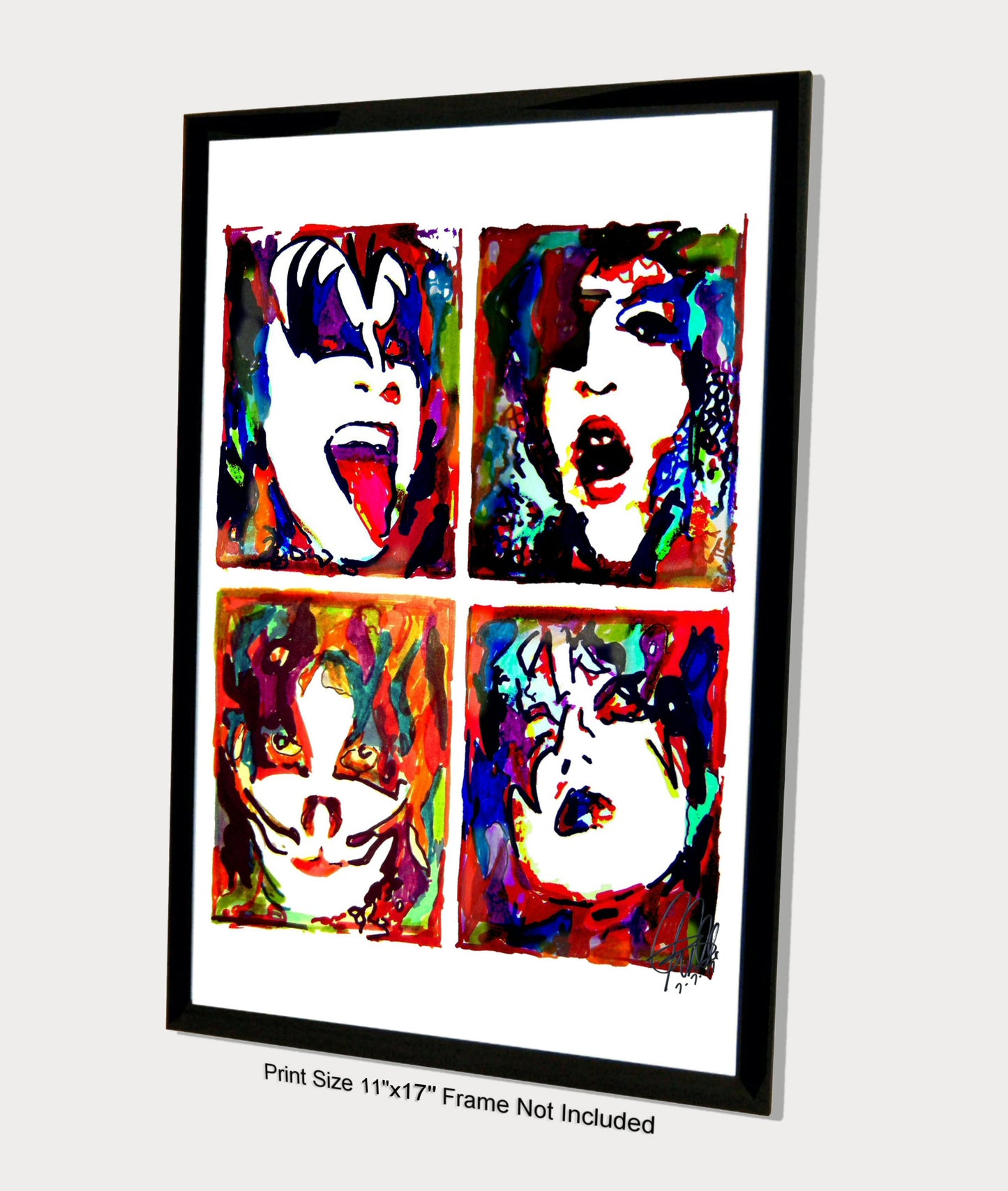 Kiss Paul Gene Ace Peter Hard Rock Music Print Poster Wall Art 11x17